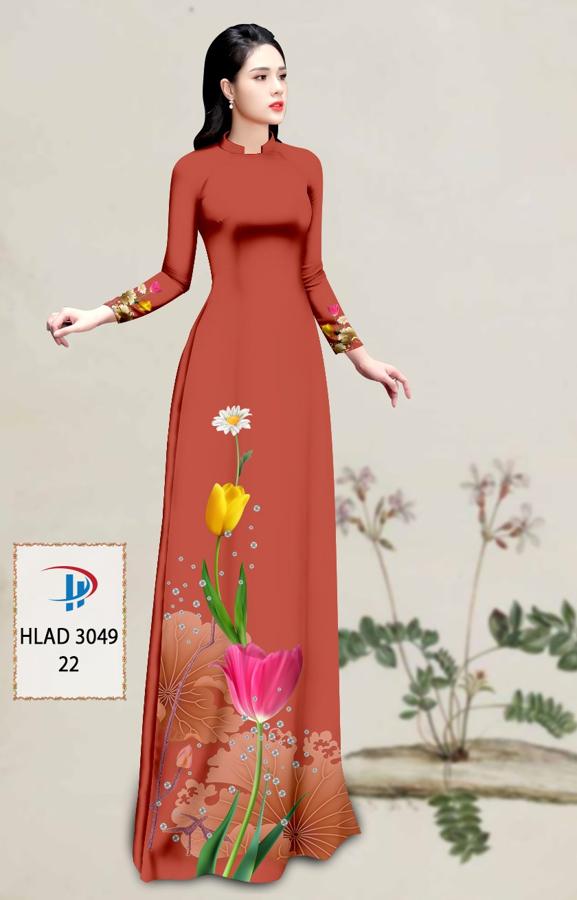 Vải Áo Dài Hoa Tulip AD HLAD3049 2